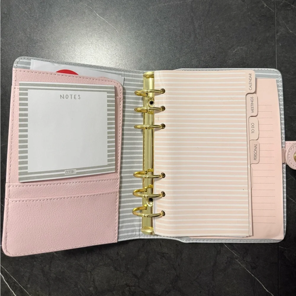 Kikki K Light Pink Leather Planner - Personal Size